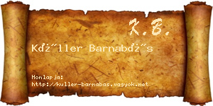 Küller Barnabás névjegykártya